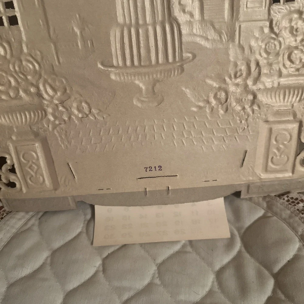 Vintage Die Cut, Pressed and Embossed Cardboard Calendar Holder 1972 W/ Calendar